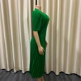 thumbnail image 5 of yillto Womens Plus Size Short Sleeve Maxi Dress High Waist Pleated Elegant Party Maxi Dresses S-3XL, 5 of 7