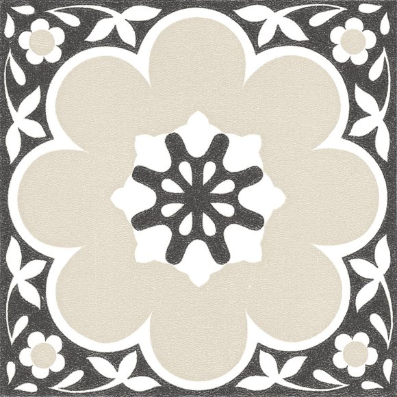 FloorPops Daphne Black Peel & Stick Floor Tiles Set of 20