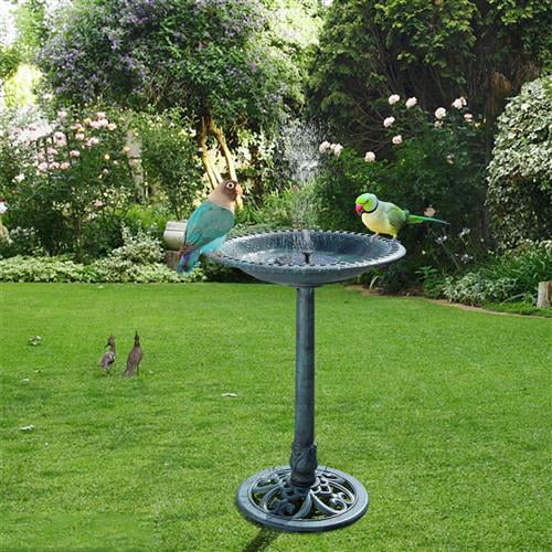 SalonMore Wild Bird Bath Dark Green Resin Material Birdbaths