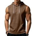thumbnail image 2 of Mens Tank Tops Plus Size Casual Sleeveless Summer t-Shirt Lightweight Comfy Cut Off Gym Workout Hooded Muscle Tees, M, 2 of 7