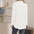 thumbnail image 6 of BXJX Womens Shirts Casual Solid Color Roll Up Long Sleeve New Turndown Collar With Pocket Tops White Button Down Shirts for Women Size 2XL, 6 of 8