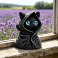 thumbnail image 5 of The Mysterious Cape Cats Statue Dressed In A Cape Is A Gothic-style Blacks Cats Statue., 5 of 5