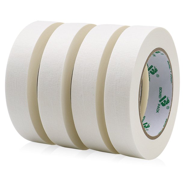 BOMEI PACK White Painter's Tape,4 Pack,0.94 IN x 55 YD,Decorating