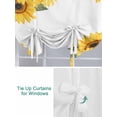thumbnail image 3 of Sunflower Spring Tie Up Curtains for Windows 54 Inch Length Balloon Curtains Kitchen Adjustable Balloon Window Shade Summer Pastoral Botanical Floral Tie Up Valance Bathroom Curtain Window 42"x54", 3 of 6