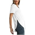 thumbnail image 3 of USSUMA Womens Tank Tops Women's Fashion Solid V-Neck Short Sleeves Casual T-Shirt Top Elegant Today Discount White Polyester S, 3 of 6