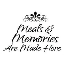 Meals And Memories Made Here Kitchen Wall Decal Stickers Quotes, 23 x 16 , Black
