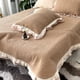 thumbnail image 4 of Colcha fina acolchada con volantes de encaje, funda de cama, colchón, Sábana, colcha de verano con fundas de almohada, tamaño Queen, 3 uds., 4 of 5