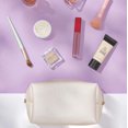 thumbnail image 4 of Bolsa de cosméticos Sohynca de piel sintética para mujer con 2 bolsas, color marfil, 4 of 5