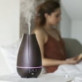 thumbnail image 4 of HealthSmart 500mL Essential Oil Diffuser & Cool Mist Humidifier for Room with Timer & Mood Lights, Brown, 4 of 9