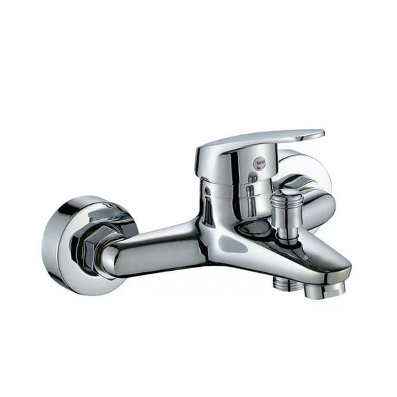 Bathtub Faucet Wall Mounted Hot Cold Water Faucet, Dual Spout Mixer Tap Zinc Alloy Bathroom Bathtub Water Mixer Taps Faucet ,Durable Materials