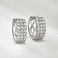 thumbnail image 5 of Ross-Simons 1.00 ct. t.w. Diamond 3-Row Huggie Hoop Earrings in 14kt White Gold, Women's, Adult, 5 of 6