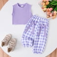 thumbnail image 5 of UAYOTSE Toddler Girls Summer Two Piece Pants Outfit Print Cotton Top and Pants Clothing Set,Sizes 12-18 Months, 5 of 9