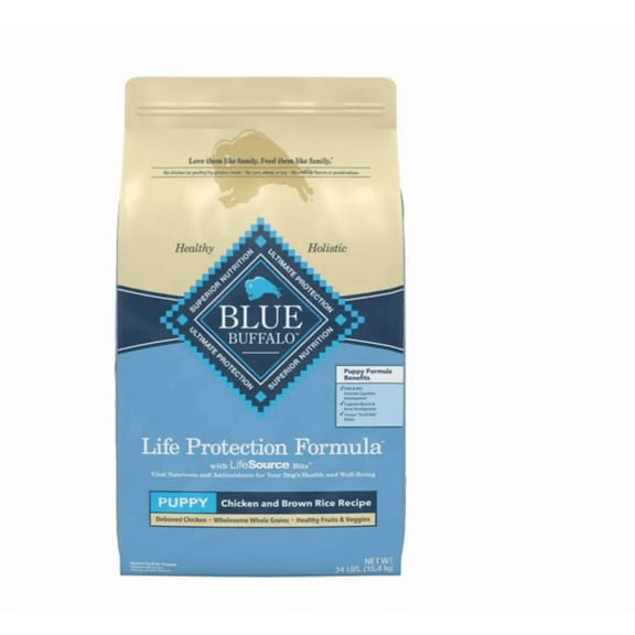 Blue Buffalo Life Protection Puppy Chicken and Brown Rice Recipe Dry Dog Food 34 lb