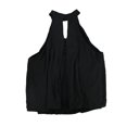 thumbnail image 2 of bar III Womens Keyhole Cold Shoulder Blouse, Black, Medium, 2 of 2