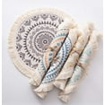 thumbnail image 5 of Fennco Styles Boho Mandala Fringe Decorative Cotton Placemats 13-inch Round, Set of 4 - Multicolored Heat Resistant Insulation Table Mats for Home Decor, Dining Table, Banquets and Special Events, 5 of 5