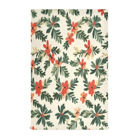 

Kitchen Towel 28x18 Inches x1，Plate Towel Decorative Towel Napkin Tea Towel Tea Towels For Kitchen Dish Cloths & Dish Towels Christmas Grass and Flowers