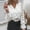 A1# White lace tops for women, variant on USSUMA Womens Shirts Dressy Casual Solid Elegant Ladies Tops and Blouses Long Sleeve V-Neck Day Night White Lace Shirt Tops