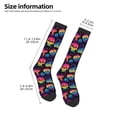thumbnail image 2 of Naloa Skull mushroom colorful Thigh High Socks Extra Long Stretchy Sock Women Over Knee High Opaque Stocking Daily Wear, 2 of 6