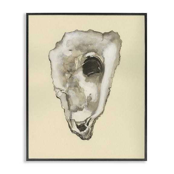 Stupell Industries Oyster Sea Creature Nautical & Beach Painting Black Framed Art Print Wall Art, 11 x 14