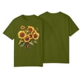 thumbnail image 3 of NAMTYQX Women's T-Shirts Hawaii Print Crewneck Pattern Boyfriend Short Sleeve Stretchy Cool Plus Size Short Sleeve Shirts for Women Green Size S, 3 of 4
