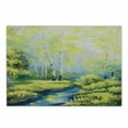 thumbnail image 1 of Country Cutting Board, Pastoral Paint of a Forest in the Spring Time with Fresh Colored Leaves Trees Art, Decorative Tempered Glass Cutting and Serving Board, Small Size, Green Blue, by Ambesonne, 1 of 1