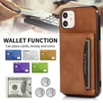 thumbnail image 5 of Dteck Case for Apple iPhone 11 6.1-inch,Shockproof Rubber Case Card Holder Wallet Hybrid Leather Kickstand Protector Cover for iPhone 11,Brown, 5 of 6