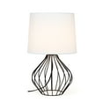 thumbnail image 2 of Simple Designs LT2086-WOB Geometrically Wired Table Lamp, White & Black, 2 of 6