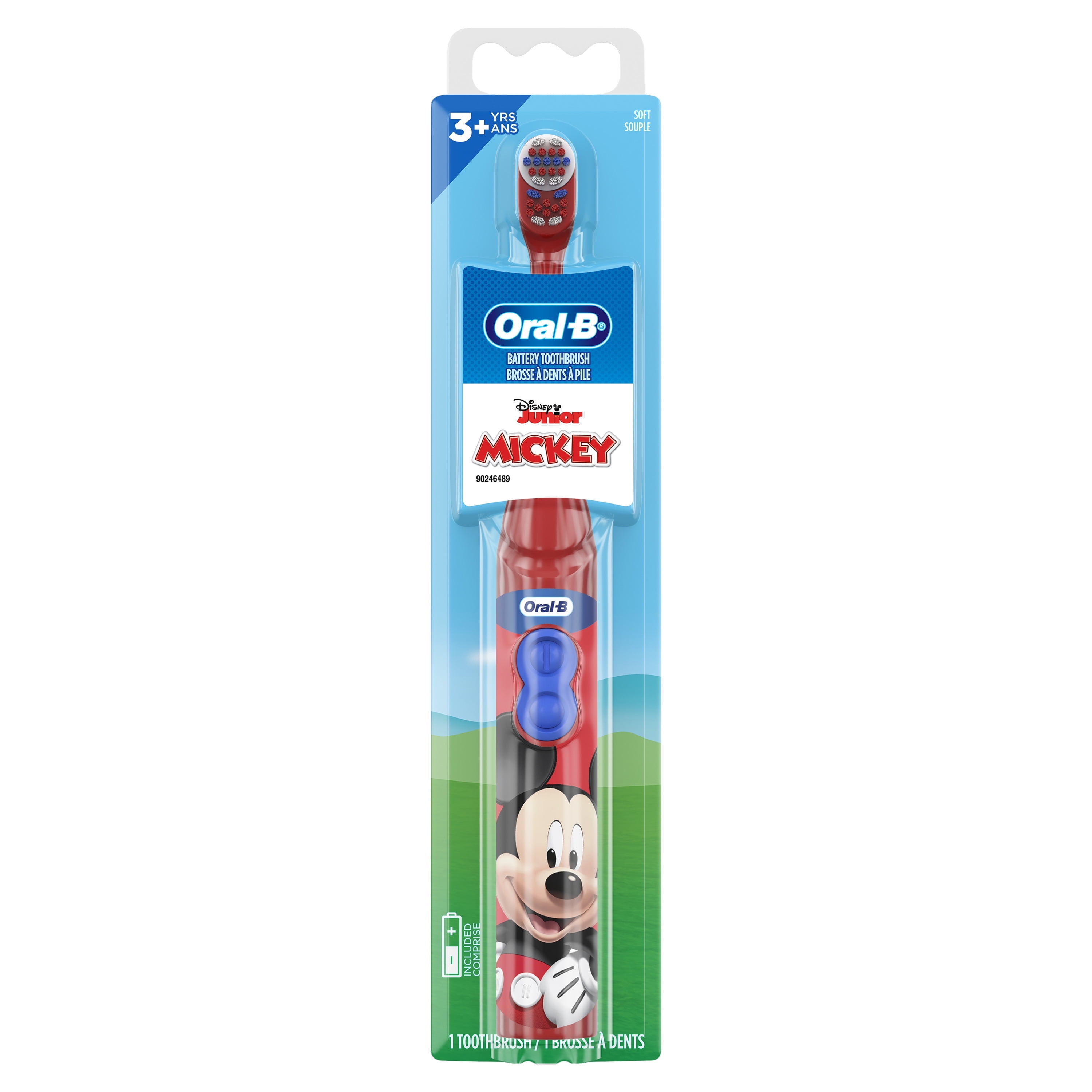 Oral-B Kid's Battery Toothbrush featuring Disney's Mickey Mouse, Soft Bristles, for Kids 3+