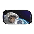 thumbnail image 3 of Vsdgher Cat Astronaut Print Large Capacity Pencil Case Pouch with Zipper, Portable Aesthetic Big Capacity Pencil Cases Pen Office Travel Stationery Bag, 3 of 8