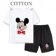 thumbnail image 2 of Conjunto de pantalones cortos de manga corta de verano para niños, camiseta de dibujos animados de Disney Mickey y pantalones, conjunto de 2 piezas, ropa linda para niñas y niños pequeños, 2 of 5