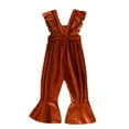 thumbnail image 4 of Odeerbi Kids Pants Toddler Baby Girls Solid Color Ruffles Overalls Trousers Flared Length Brown, 4 of 4