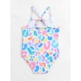 thumbnail image 2 of Baby Girl Allover Print Criss Cross Back One Piece Swimsuit, 2 of 5