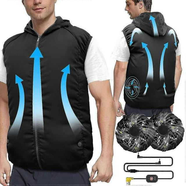Ing Vest With 2 Fans For Men Women - Sun Condited Clothes With 3 Speed Adjable For Hot Xl)