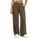 thumbnail image 2 of Neewe Womens Plain Wide Leg Cargo Pants Elastic Waist Loose Hiking Joggers with Pockets Daily Outfits, 2 of 7