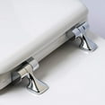 MAYFAIR Soft Toilet Seat with Chrome Hinges, ROUND, Padded with Wood