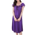 thumbnail image 2 of Utoimkio Silky Nightgowns for Women Summer Soft Nightdress Plus Size Loose Short Sleeve Pajama Dress Lounge Sleepwear Size L-XXL, 2 of 7