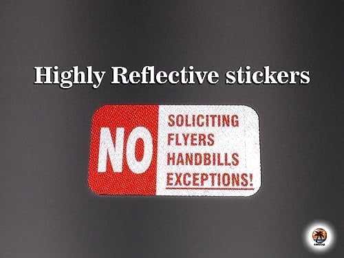 No Soliciting No Flyers No Handbills No Exceptions 2 pack super reflective vinyl stickers