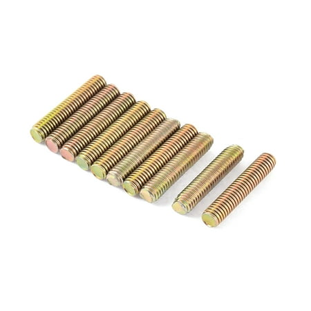 Bronze Threaded Rod - 1mm Pitch M6 x 30mm Male Threaded Rod Bar Stud Bronze Tone 10 Pcs
