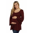 thumbnail image 4 of 24seven Comfort Apparel Long Bell Sleeve Flared Maternity Tunic Top, 4 of 4