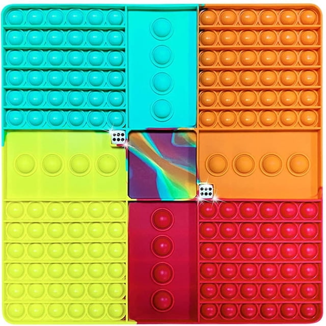 -Square Chessboard PlusFidget Toys Giant Big Pop It Juego de mesa Popit Bubble Push Stress Relief Adulto Secuencia Niños Ajedrez Clásico Dados Juegos de mesa Descompresión Paquetes