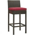 thumbnail image 2 of Modway Tabouret de Bar Extérieur en Rotin avec Conduit Brun et Rouge (Lot de 2), 2 of 4
