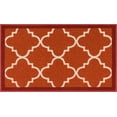 thumbnail image 2 of Well Woven Non-Skid Slip Rubber Back Antibacterial 2x3 (2' x 3') Dallas Moroccan Trellis Rust Red Modern Geometric Lattice Thin Low Pile Machine Washable Indoor Outdoor Kitchen Entry, 2 of 5
