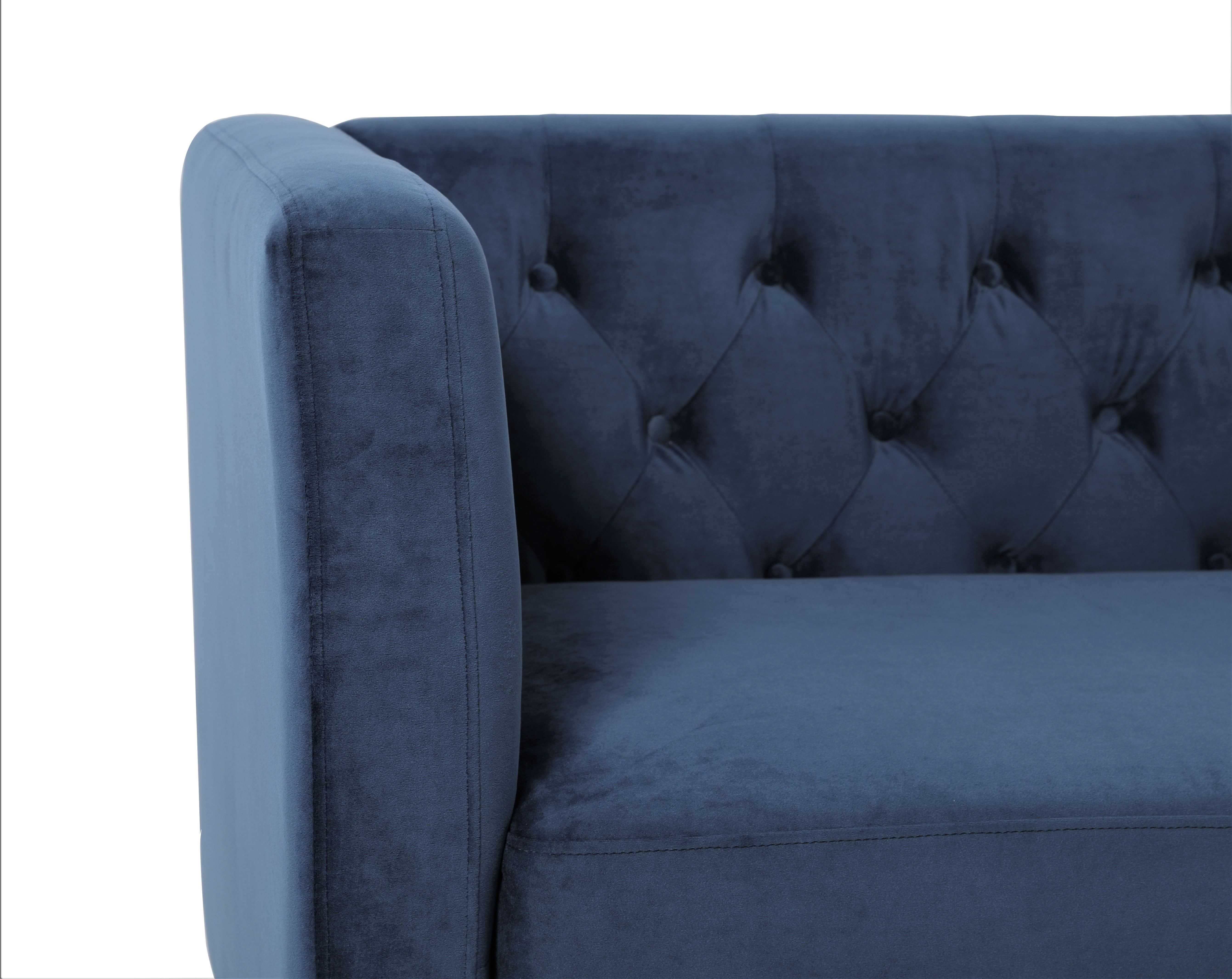 Uspridefurniture Lisette 73.3'' Velvet Square Arm Sofa,Blue