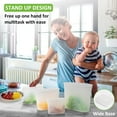 thumbnail image 4 of Reusable Silicone Food Storage Bags 12 Pack - Stand  Zip Lock for Freezer Microwave Oven Dishwasher Safe, Translucent XL+M+S+XS, 4 of 6