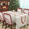 thumbnail image 4 of Christmas Gnome Chair Covers Set of 4 Xmas Dwarfs Snowflakes Beige Red Plaid Chair Back Covers Stretch Removable Washable Slipcovers Protector for Dining Room Kitchen Party Decor, 4 of 5