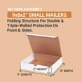 thumbnail image 3 of BOX USA Small Shipping Boxes 9"L x 8"W x 2"H, 50-Pack Cardboard Box Crush-Proof Carton for Mailing, Storing, Package, Gifts, Crafts, Business or Home, White 9x8x2 982, 3 of 5