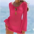 thumbnail image 2 of Women Crochet Mini Dress Hollow Out See Through Backless Knit Tight Sexy Dresses CoverUp Vacation Beach Sundress S-L, 2 of 5