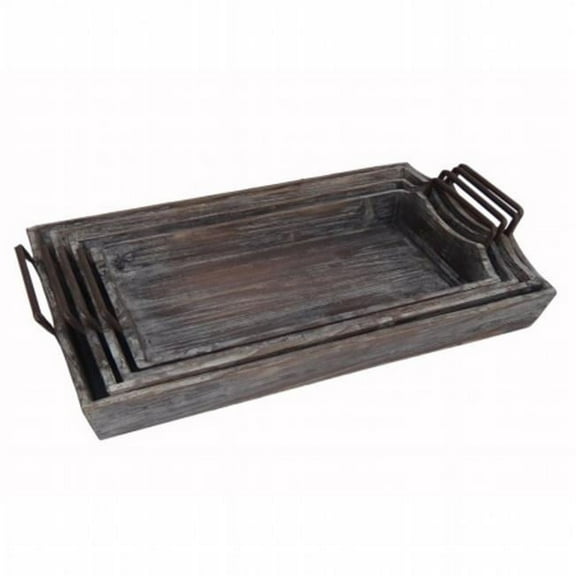 Cheungs 4 Piece Wooden Serving Tray Set