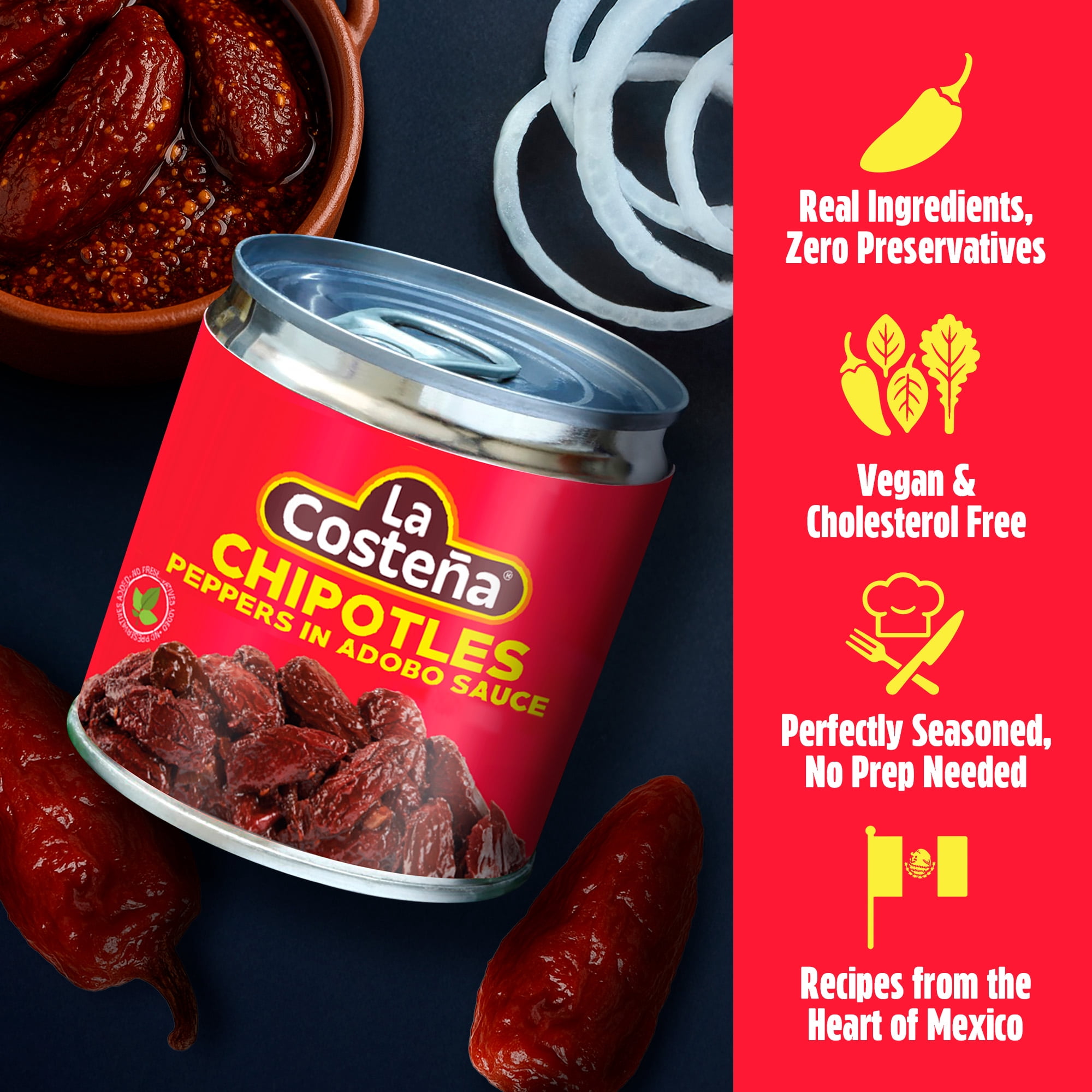 (12 pack) La Costeña Chipotle Peppers in Adobo Sauce, 7 oz