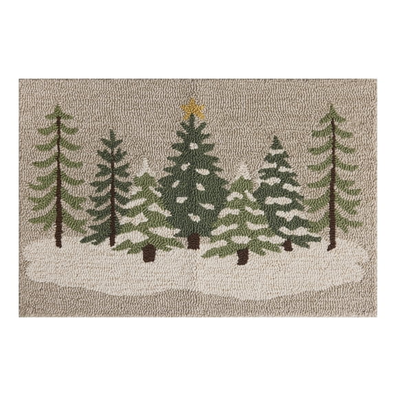 Holiday Time Snowy Trees 20" x 30" Accent Rug